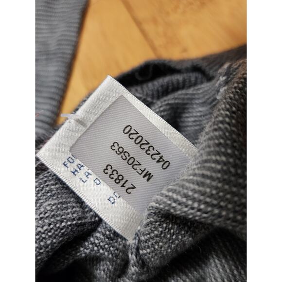 NWT Peter Millar Needle Stripe Wool Quarter Zip Sweater Gray Men's Size XXL 2XL - Picture 11 of 12